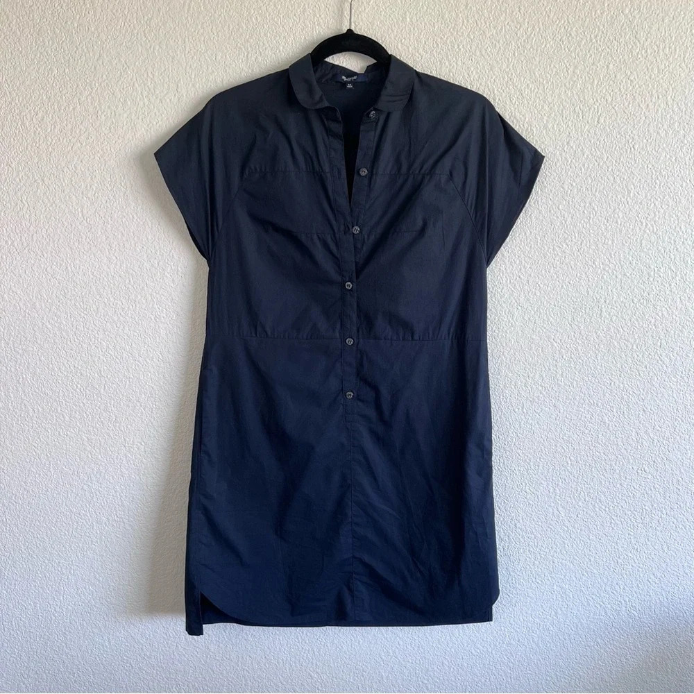 Madewell Navy Button-Up Shirt Dress